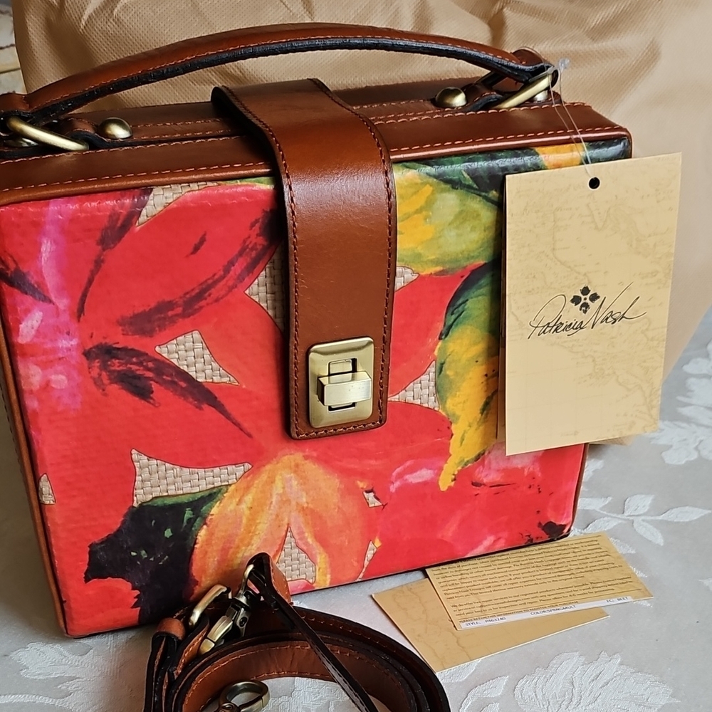 Patricia Nash Spring Multi Straw Floral Design Bag